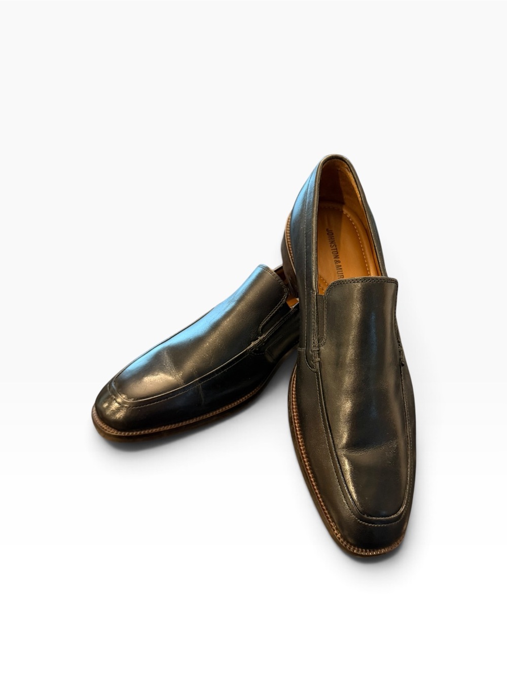 Johnston & Murphy Black Leather Slip On Dress Shoes Men's Size 8.5 Loafers